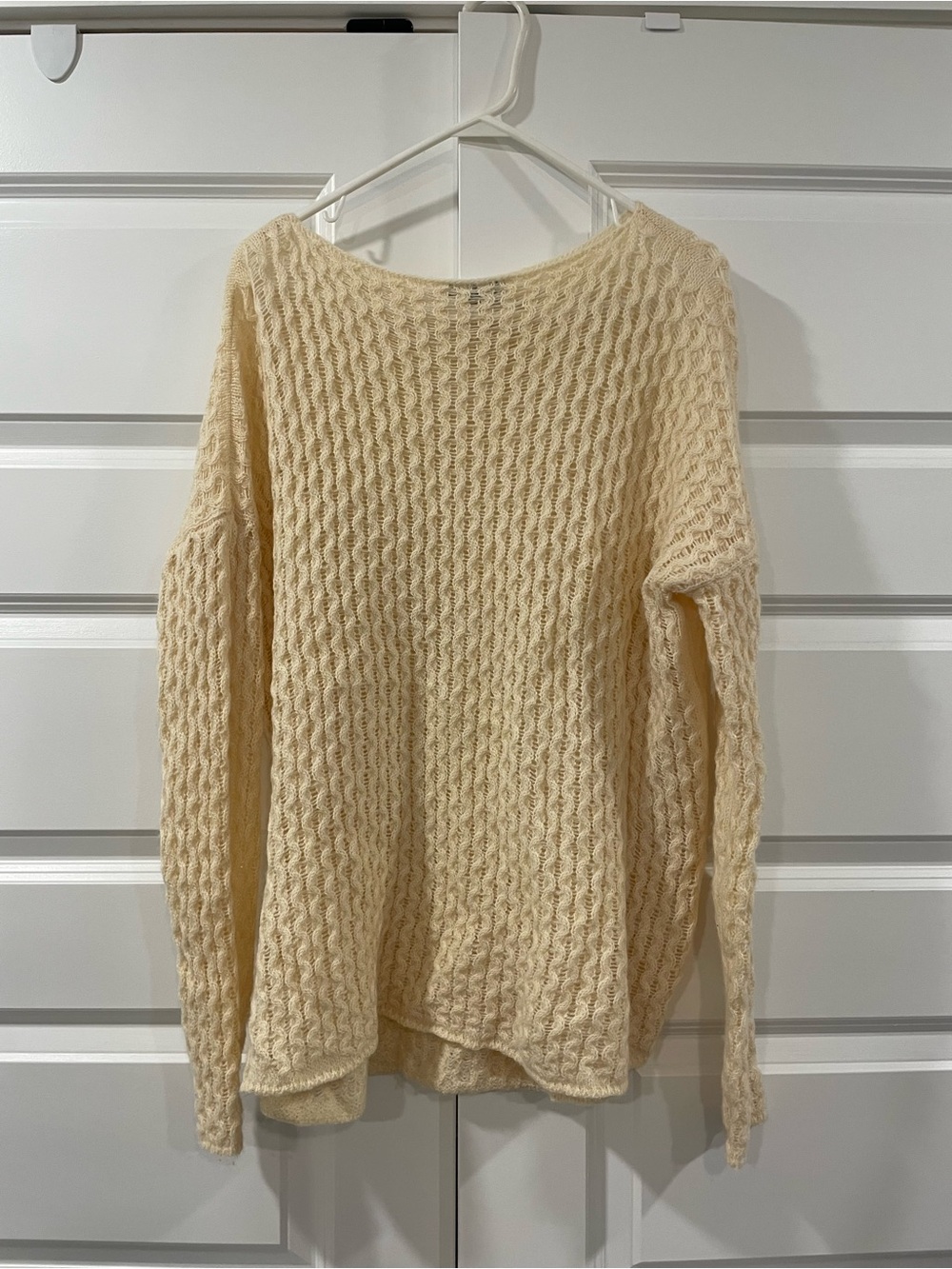 Vince Wool Camel Alpaca Cream Cable Scoop-Neck Pullover Medium
